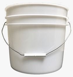 Used food-grade 5-gallon HDPE bucket with metal handle