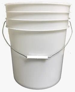 White 1-gallon plastic pail with handle